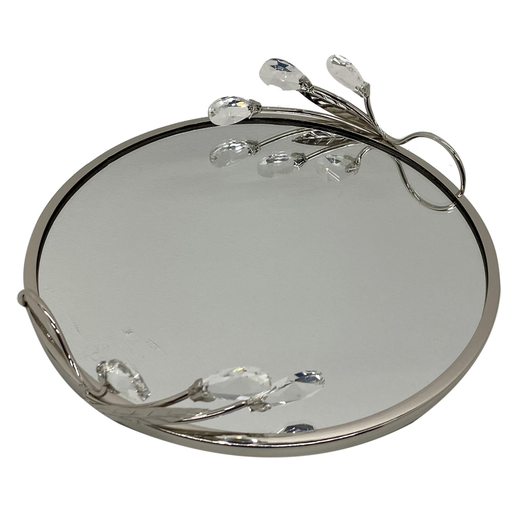 Bandeja Concepts Decorativa Con Cristales 39X25X7.5 Cm Plateado