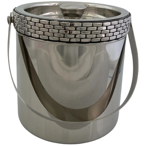 Hielera Concepts Con Tapa 3 Ml Borde Decorado 18X18X18 Cm Plateado