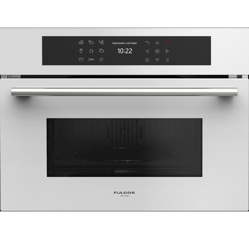 Horno Microondas Empotrable 1.2 Pies Fulgor Plano 60 Cm Con 6 Funciones Grill Y Control Tactil Blanco