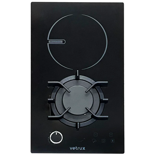 Tope Mixto 30 Cm Vetrux Con Perilla Control Tactil Y Encendido Electrico Negro