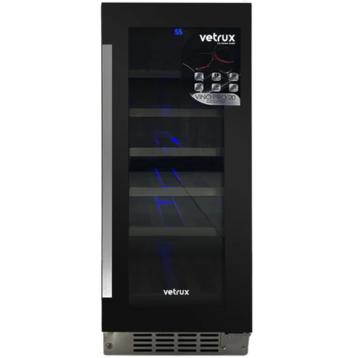 Vinera Vetrux 30 Cm 20 Botellas Iluminacion LED Panel Tactil Negro