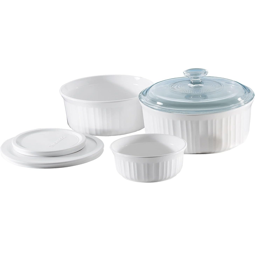 Juego De Recipientes Para Hornear Corningware 6 Pzas De Ceramica Blanco