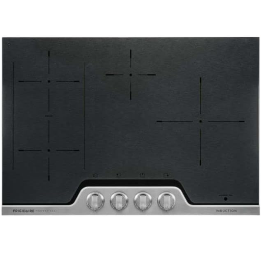 Tope Electrico 76 Cm Frigidaire Professional De Induccion Con Perillas Vitroceramica Negro Y Acero