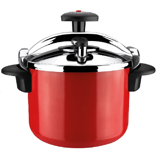 Olla De Presion Magefesa Castel 6 Lts Con Valvulas Giratoria Y De Presion Y Barra de Seguridad Rojo