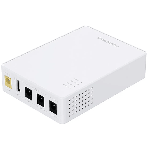 Mini Ups DC Marsriva Kp3 4 Puertos 10000mah 18W Distribución Inteligente De Energia Blanco