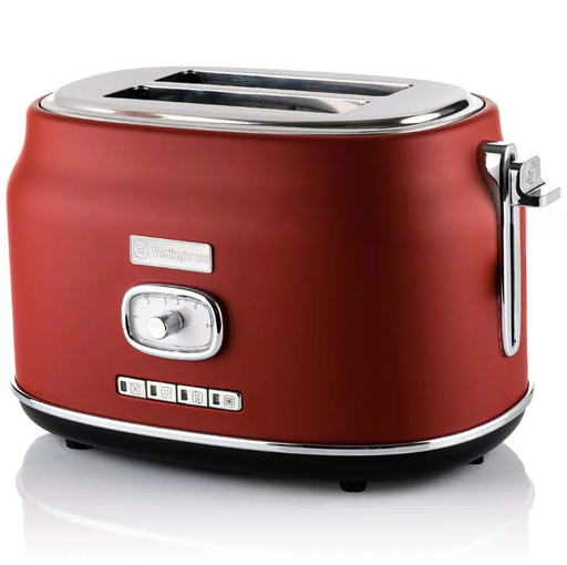 Tostadora De Pan Westinghouse Retro 2 Rebanadas 6 Niveles 850W Rojo