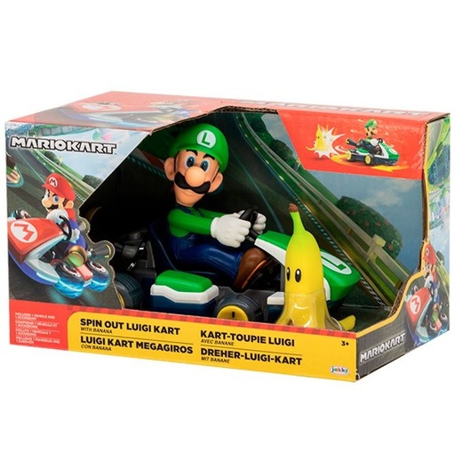 Luigi Kart Jakks Pacific Nintendo Mega Giros Con Banana Multicolor
