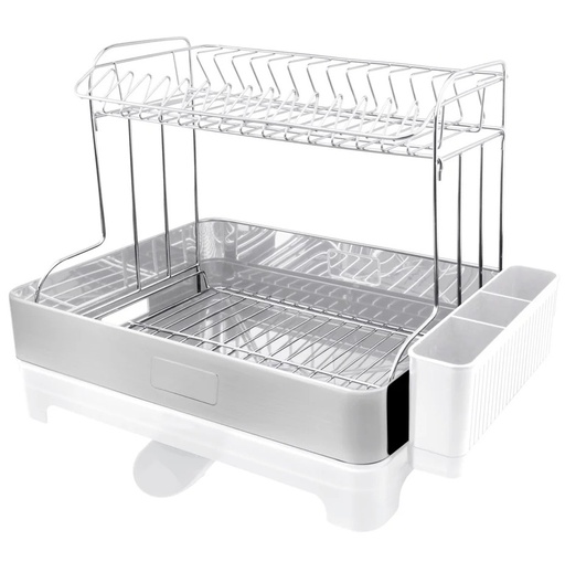 Escurridor De Platos Soho 2 Niveles 62.5x34.5x33 Cm Blanco Y Plateado