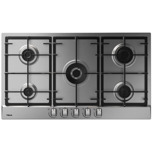 Tope A Gas 90 Cm Teka Con Perillas Encendido Electrico Quemador Wok Acero