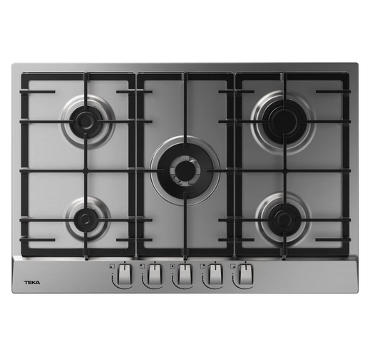 Tope A Gas 75 Cm Teka Con Perillas Encendido Electrico Sistema De Seguridad Bloqueo Automatico Acero