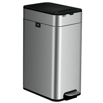 Papelera Swiss Home 20 Lts Rectangular Apertura Lateral Con Tapa Y Pedal Acero