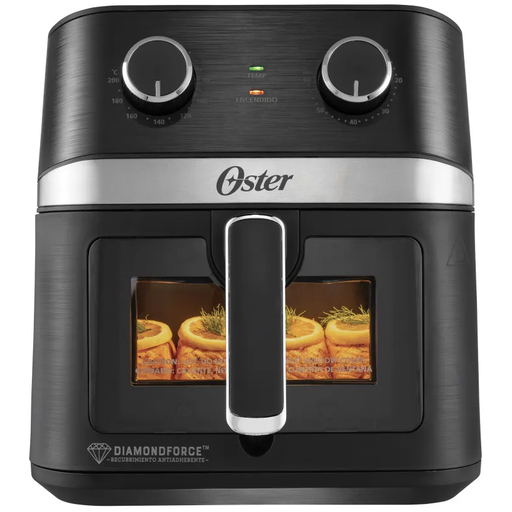 Freidora De Aire Oster 6 Lts Revestimiento DiamondForce Con Perillas 10 Funciones Programadas Negro