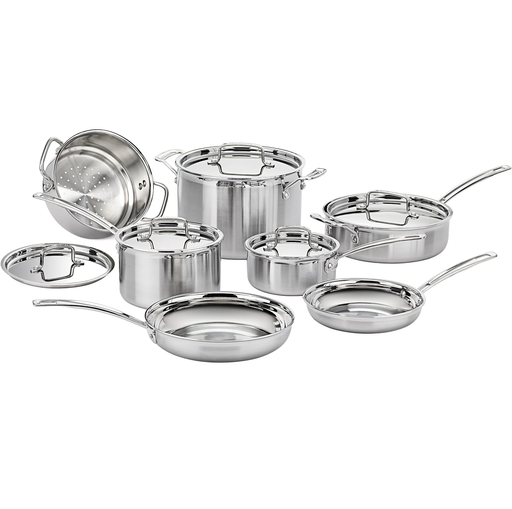 Juego De Ollas Cuisinart Multiclad Pro 12 Pzas De Induccion Acero