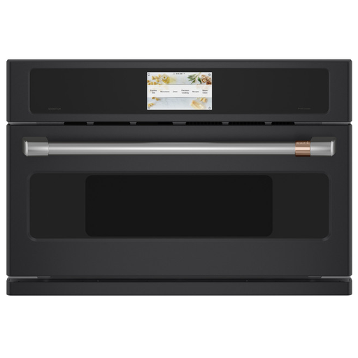 Horno Microondas Empotrable 1.7 Pies Cafe Smart 5 En 1 De Conveccion Tecnologia Advantium Y Camara Negro Mate