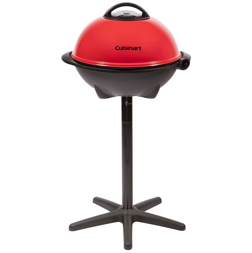 Parrillera Electrica Cuisinart 2 En 1 Para Interiores Y Exteriores Con Pedestal Antiadherente 1500W Rojo Y Negro