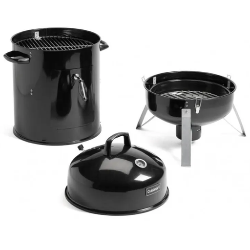 Ahumador Y Parrillera A Carbon Cuisinart 45 Cm Cuerpo Removible Negro