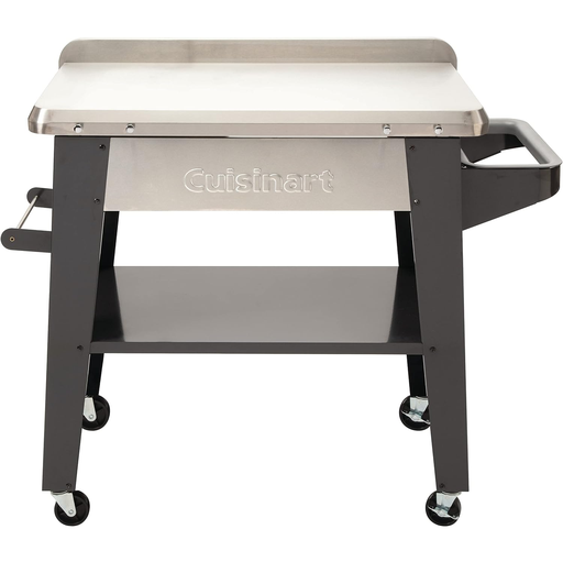 Mesa De Preparacion Cuisinart Para Parrilla Con 4 Ruedas Estante Ganchos Para Herramientas Acero Y Negro