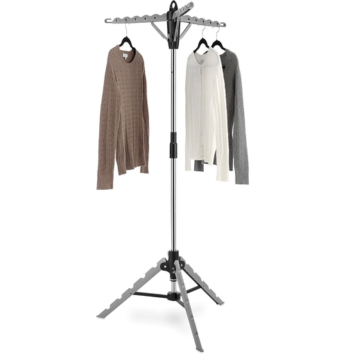 Tendedero Whitmor Tipo Perchero Plegable Brazos Expandibles Gris Y Negro