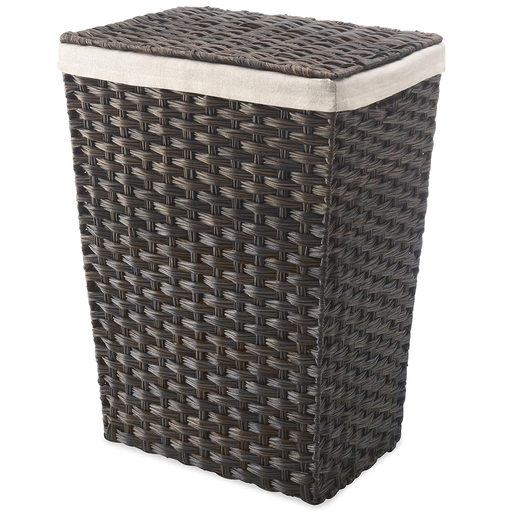 Cesta Para Ropa Whitmor Rattique Con Forro Tapa Y Asas Marron