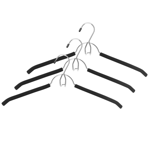 Ganchos Para Ropa Whitmor Con Espuma Antideslizante 3 Pzas Acero Y Negro