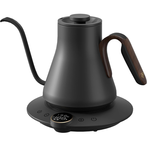 Hervidor Electrico Cocinare 0.9 Lts Cuello De Cisne Precision de Temperatura ±1 ºF Acero Y Negro