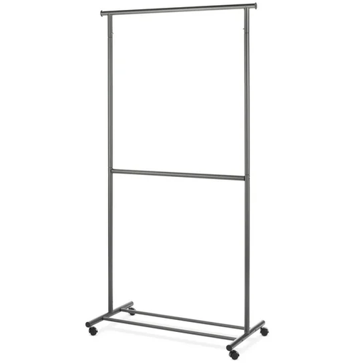 Perchero Whitmor 2 Barras Con Ruedas Gris