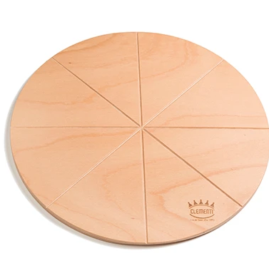 Tabla Para Cortar Pizza Clementi Redonda 8 Porciones Con Segmentos Grabados De Madera 44 Cm Marron