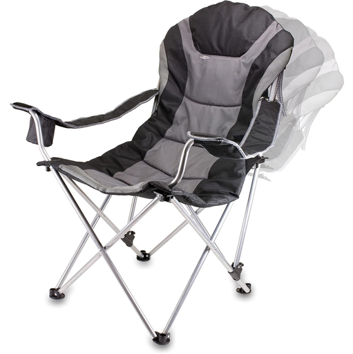 Silla De Camping Oniva Plegable Reclinable Con Portavaso Y Bolsa De Transporte Negro Y Gris