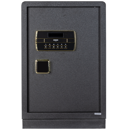 Caja Fuerte Swiss Home Digital 63x45x38 Cm Con Estante Y Cajon Negro