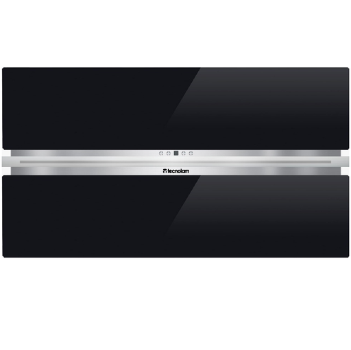 Campana De Isla 100 Cm Tecnolam Euroroof De Techo 3 Vel Con Control Negro