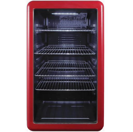 Centro De Bebidas Y Nevera Tecnolam Retro 47 Cm 98 Lts Rojo