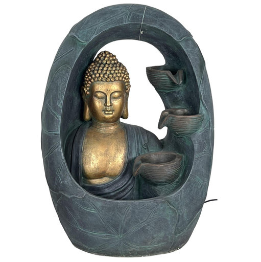 Fuente Buda Con Luz Concepts 49X28.50X67.50 Cm Negro Y Dorado