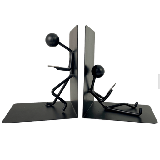 Sujetalibros Figuras Leyendo Concepts 14X12X18 Cm 2 Pzas Negro