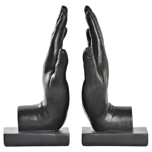 Sujetalibros Manos Concepts 13X11.5X22 Cm 2 Pzas Negro