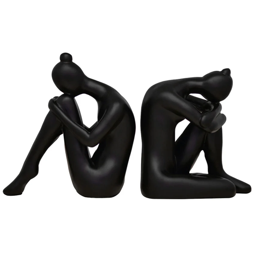 Sujetalibros Mujeres Con Cabezas Inclinadas Concepts 30.8X10X19 Cm 2 Pzas Negro