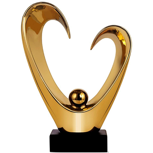 Figura Abstracta Corazon Concepts 22.5X8.5X31 Cm Dorado