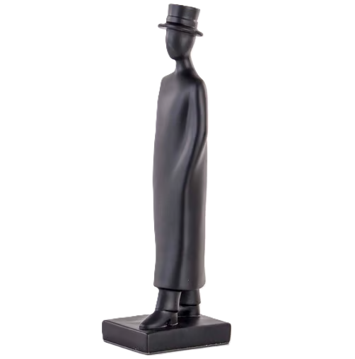 Figura Con Abrigo Y Sombrero Concepts 11.5X8.5X38 Cm Negro