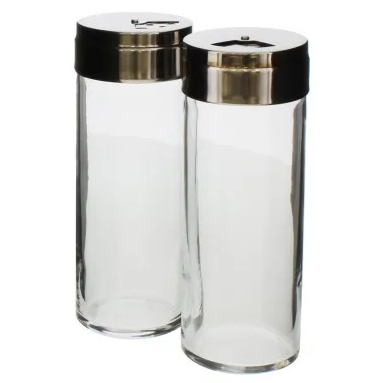 Set De Condimenteros Pasabahce Basic Para Sal Y Pimienta 240 Ml Plateado Y Transparente 2 Pzas