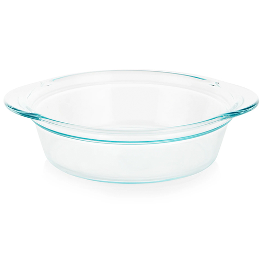 Bandeja Para Hornear Pyrex 2.4 Lts Redonda De Vidrio Transparente
