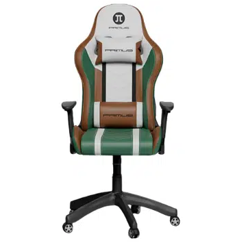 Silla Gaming Primus Anatomica Cojines Acolchados Ruedas 360º Altura Apoyabrazos Y Ajustables Verde Blanco Y Marron
