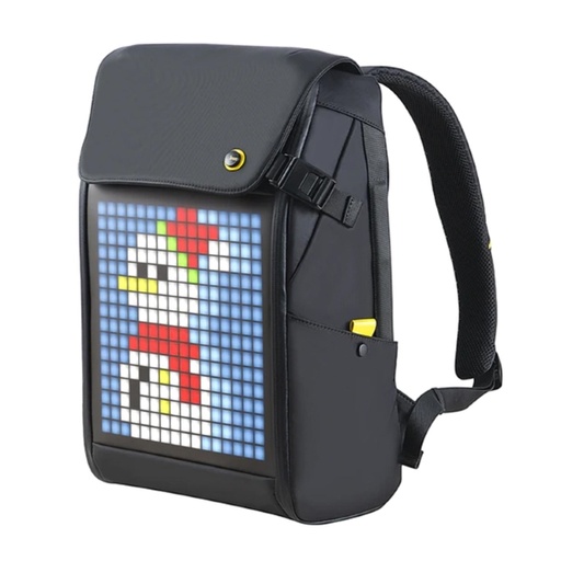 Morral Divoom Pixoo Backpack M 30x14x42 Cm Con Pantalla LED Pixel Art Personalizable Por App Negro