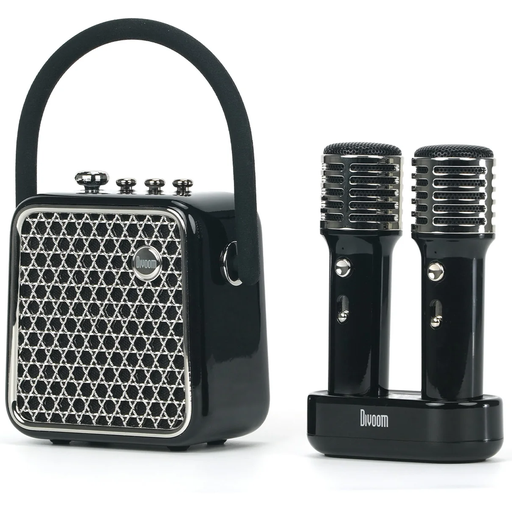Corneta Divoom Songbird Portatil Recargable Con Bluetooth 2 Microfonos Y Estuche Negro