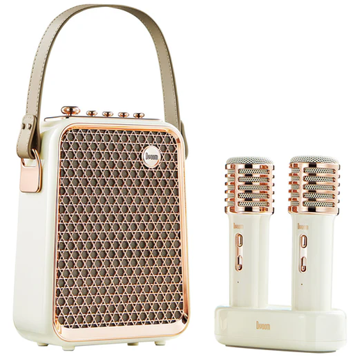 Corneta Divoom Songbird HQ Portatil Recargable Con Bluetooth 2 Microfonos Estuche Y Asa Resistente A Salpicaduras Blanco