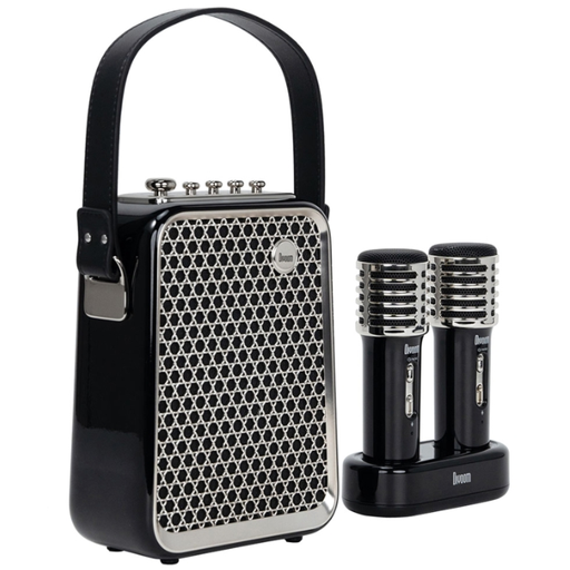 Corneta Divoom Songbird HQ Portatil Recargable Con Bluetooth 2 Microfonos Estuche Y Asa Resistente A Salpicaduras Negro
