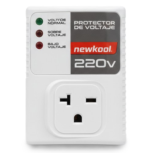 Protector De Voltaje Newkool Alta Resistencia 1 Toma 20A 220V Blanco