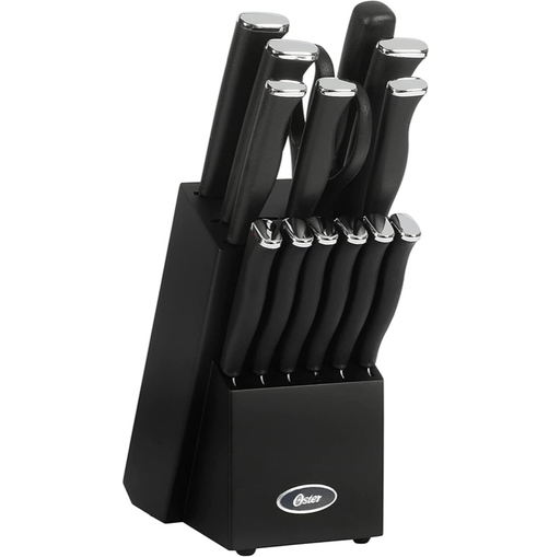 Juego De Cuchillos Oster Langmore 15 Pzas Con Base Negro