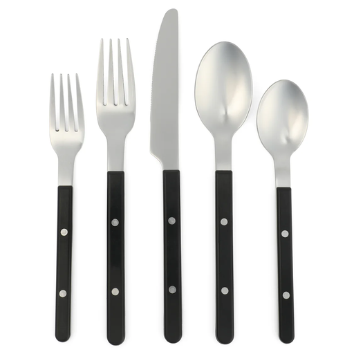 Juego De Cubiertos Sur La Table Kitchen Essentials 20 Pzas Negro Y Acero