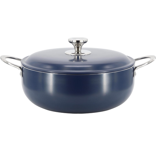 Caldero Oster Cartagena 7 Lts Antiadherente De Induccion Con Tapa Azul Oscuro