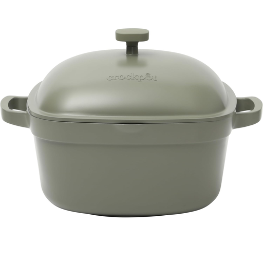 Olla Holandesa Crock Pot Northvale 4.9 Lts Con Tapa Y Asas Hierro Fundido De Induccion Gris