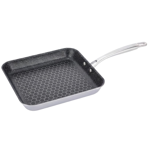 OSP MODESSA - 11 IN GRILL PAN - ETCHING NONSTICK INT - SQUARE - TRI-PLY - S.S - COLOR SLEEVE